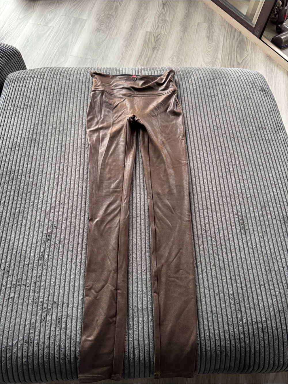 SPANX Brown Faux-Leather Jeggings